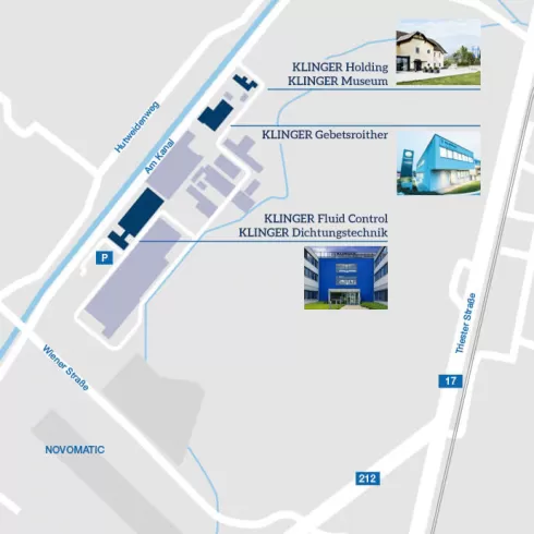 Map KLINGER Fluid Control GmbH & Co KG in Gumpoldskirchen