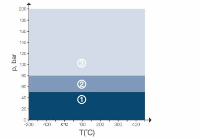 Diagram pT KLINGER®Graphite Laminate SLS